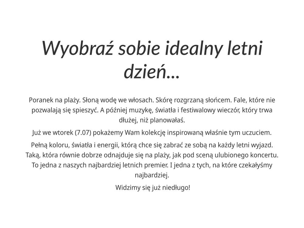 To będzie idealny letni dzień